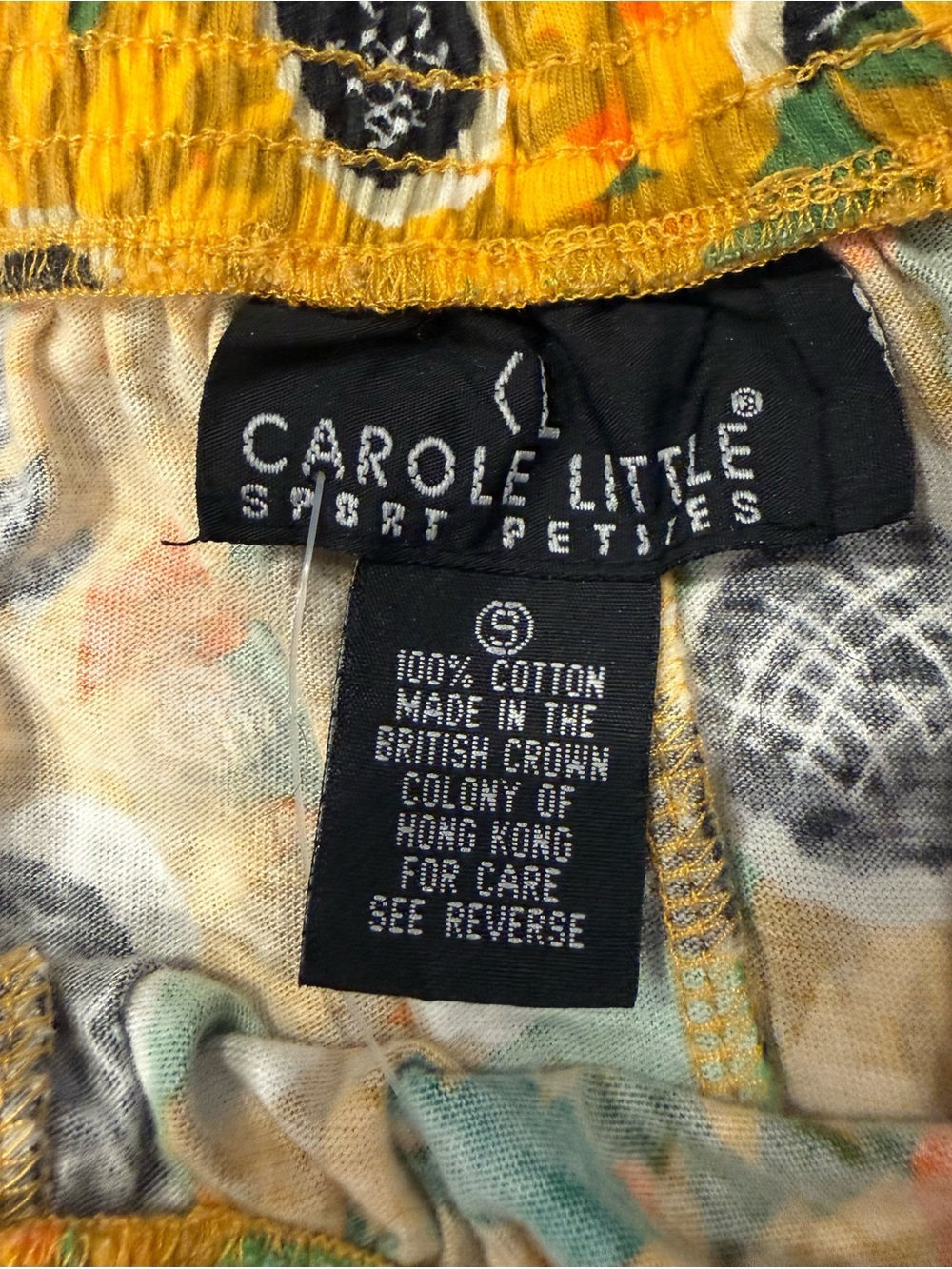 Deadstock Carole Little Yellow Sunflower Shorts - Picture 2 of 5